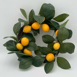 Lemon Leaf Wreath - Green and Yellow